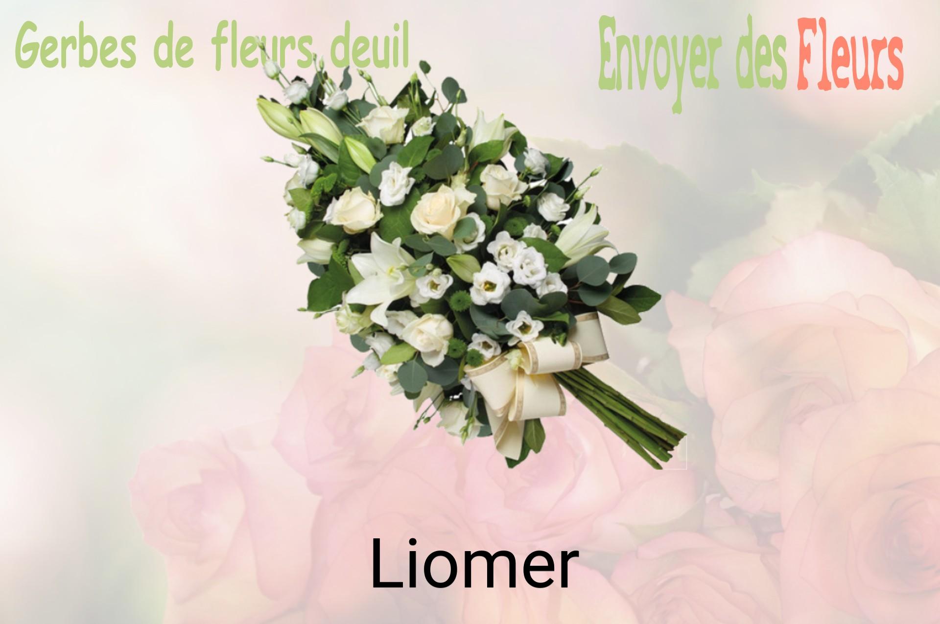 Gerbe de fleurs de deuil livrée à Liomer